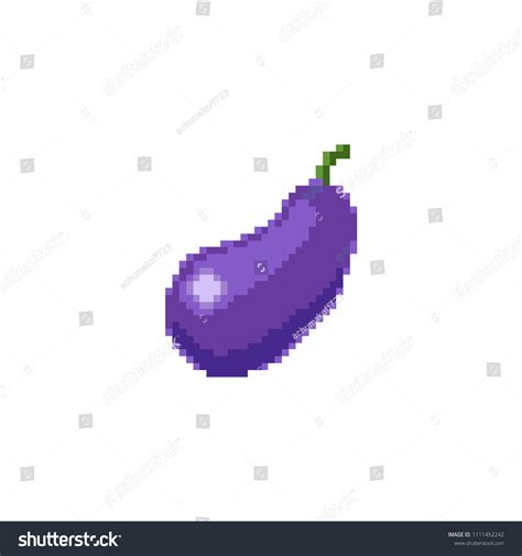 Eggplant Pixel Art 8 Bit 16 Stock Vector Royalty Free 1111452242