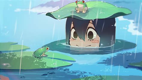 Desktop Wallpaper Tsuyu Asui Rain Frog Boku No Hero Academia My