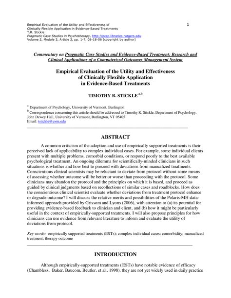 Pdf Empirical Evaluation Of The Utility And Effectiveness Of