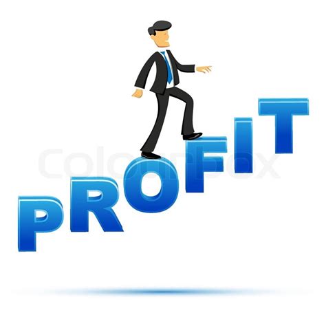 Illustration Of Business Man With Profit Text On White Background