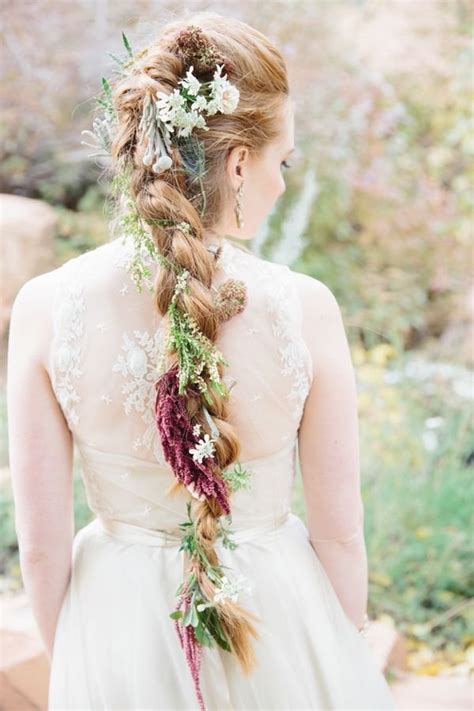 In this video i'll show you how to decorate your high ponytail with a braid, hair flower or a half updo of a greek goddess. long boho braided wedding hairstyle with wildflowers ...