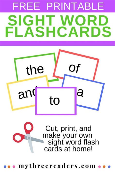 Make Your Own Sight Word Flash Cards Free Printable For You Sight