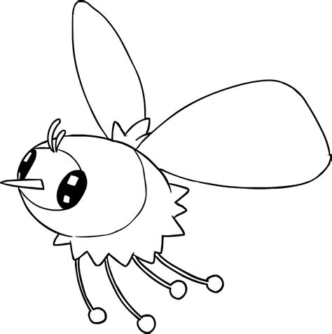 Drawing Cutiefly of the Pokémon Sun and Moon coloring page
