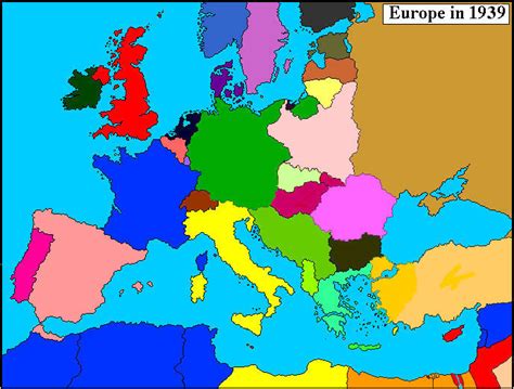 Europe Map 1939 Tour And Travel