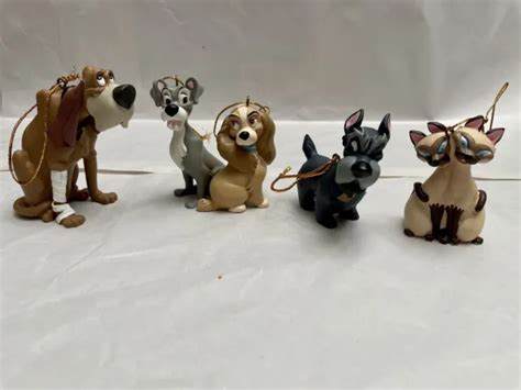 Disney Lady And The Tramp Story Book Christmas Collection Ornaments Set
