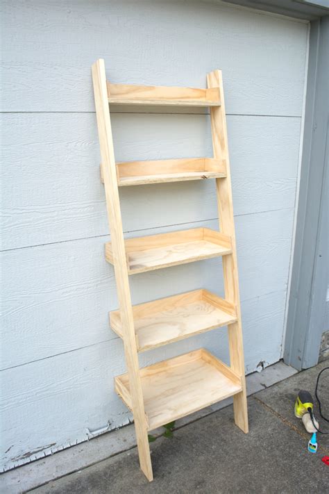 Ladder Shelf Diy How To Build A Diy Leaning Ladder Shelf Step By