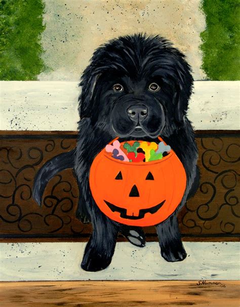 Newfoundland Dog Halloween Fine Art Print By S Nummer Etsy