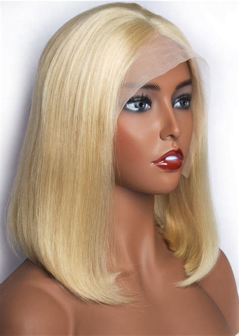 613 Straight Human Hair Wigs Glueless Full Lace Short Bob Wig Brazilian