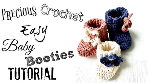 Easy Crochet Baby Booties Tutorial Youtube