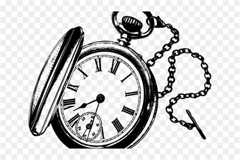 Pocket Watch Clipart Clipart Pocket Watch Black And White Hd Png