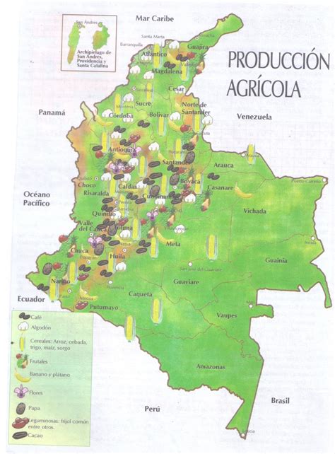 Mapa Agrícola De Colombia Mapa De Colombia