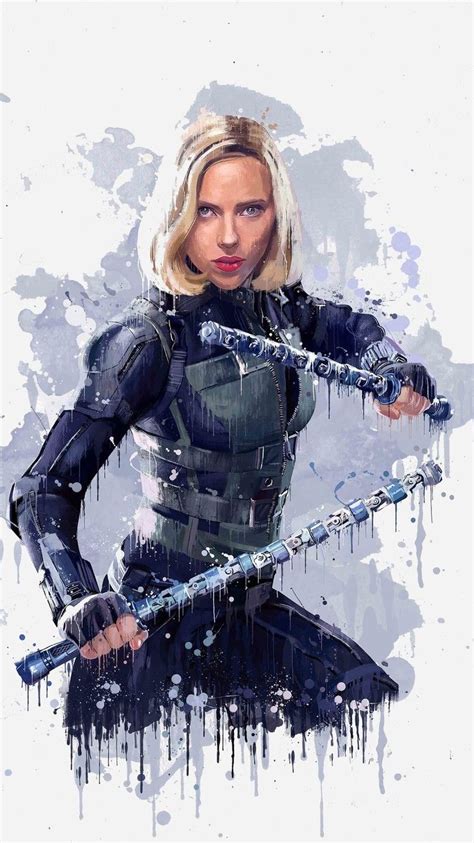 Black Widow In Avengers Infinity War 2018 4k Artwork Rx Black
