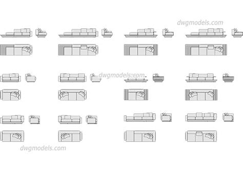 Sofas And Armchairs Dwg Free Cad Blocks Download