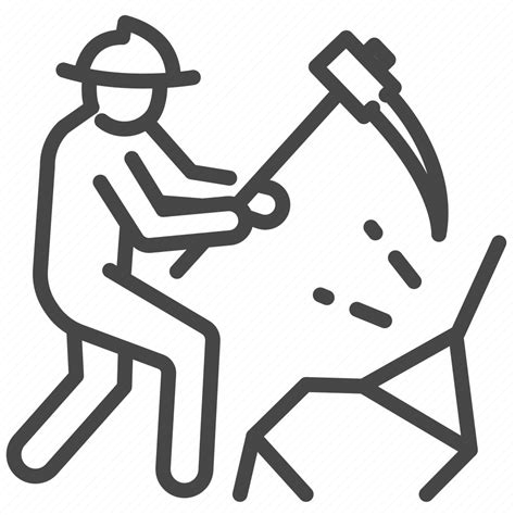 Digging Labor Mine Mining Quarry Worker Icon Download On Iconfinder