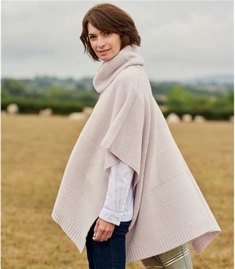 Nude Poncho à Col Roulé Maille Fantaisie Femme Laine Dagneau Woolover Fr