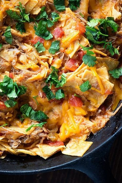 (i flipped them right away so sauce was on top and bottom.). Pulled Pork Enchilada Skillet — Buns In My Oven