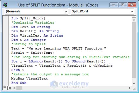 How To Use Vba Split Function In Excel 10 Ideal Examples