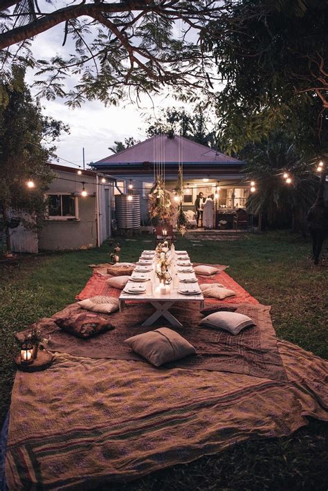 Honey And Fizz How To Host A Bohemian Dinner Party Backyard Outdoor