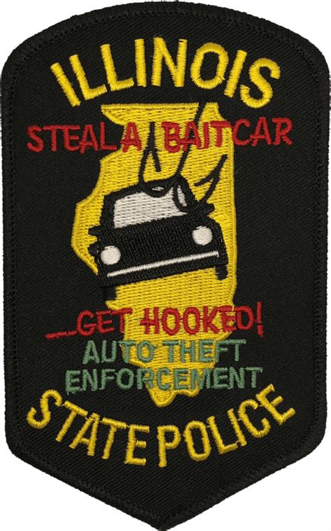 Illinois State Police Shoulder Patch Auto Theft Enforcement With Non