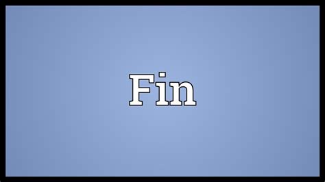 Fin Meaning Youtube
