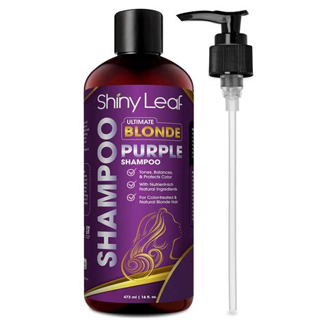Shiny Leaf Blonde Purple Shampoo Sulfate And Paraben Free Color Toning