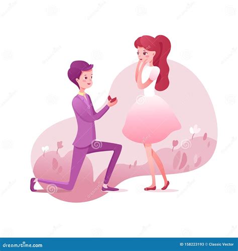 Engagement Proposal Flat Vector Illustration Isolated On White
