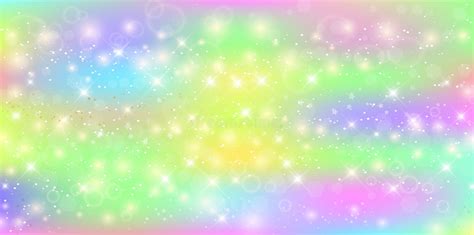 Unicorn Rectangle Background With Rainbow Mesh Kawaii Universe Banner
