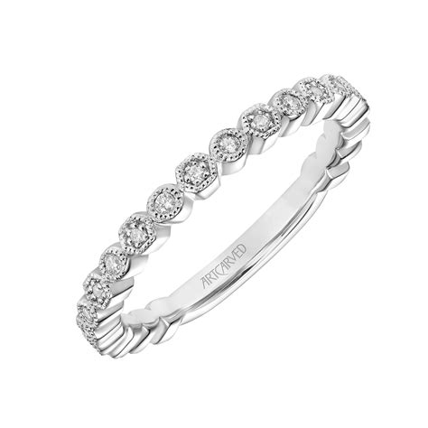 14kt White Gold Diamond Wedding Band By Artcarved
