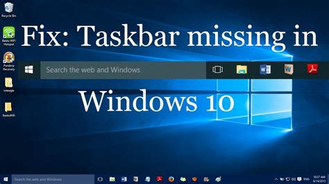 The taskbar is a movable, concealable icon bar that is set on the very edge of the graphical user interface (gui) desktop and serves as a launching pad for applications as well as a holder for icons indicating running programs. Fix: "Taskbar missing in Windows 10" - YouTube