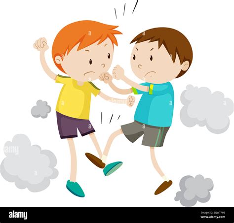 Two Boy Fighting Each Other Stock Vector Image And Art Alamy