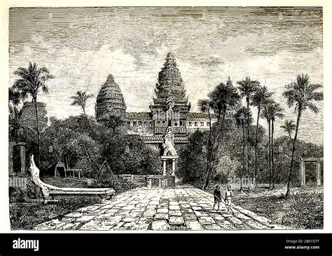 Cambodia A Sketch Of Angkor Wat By Henri Mouhot 15 May 1826 10
