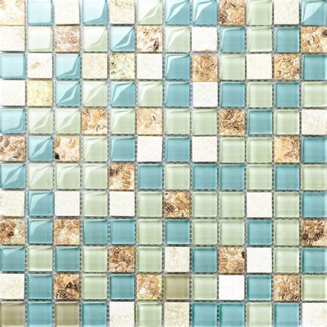 Online Shop Blue Color Crystal Glass Mixed Sea Shell Mosaic Hmgm1148 For Kitchen Backsplash Tile