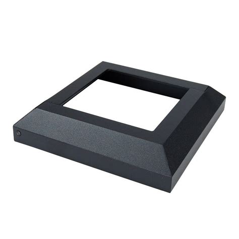 Accents 35 In X 35 In Gloss Black Aluminum Deck Post Base Cover