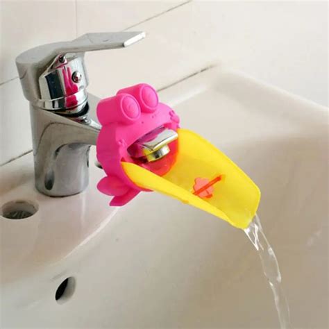 Pink Cute Bathroom Faucet Extension Extender For Kids Baby Hands Wash