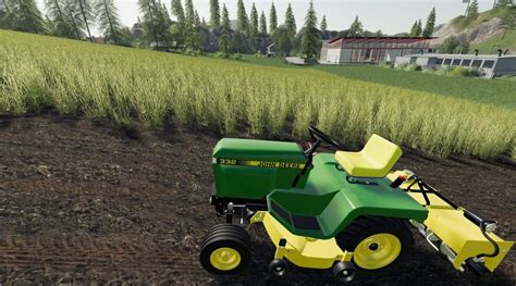 John Deere 332 Lawn Tractor With Lawn Mower And Garden V20 Mod