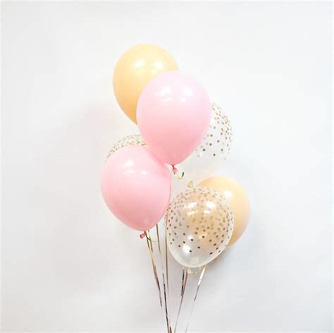 blush pink balloon bouquet pink blush and confeti print etsy españa