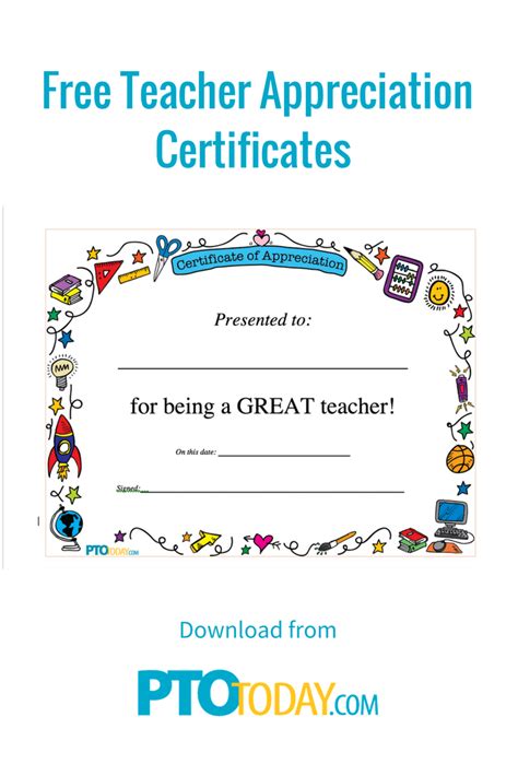 Teacher Appreciation Certificate Free Printable