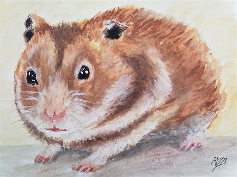 Gus The Hamster Painting By Rick Berube Fine Art America
