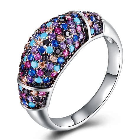 New Style Classic Color Cz Rings For Women 925 Silver Ring Happy New
