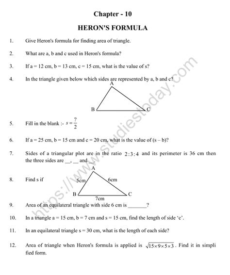 Heron S Formula Pdf