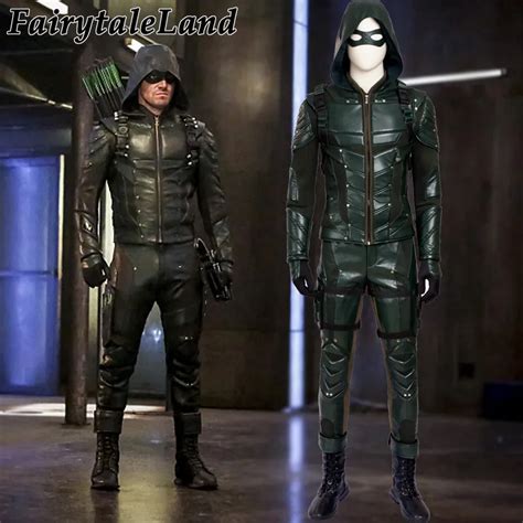 Green Arrow Season 5 Cosplay Costume Adult Men Fancy Halloween Costumes
