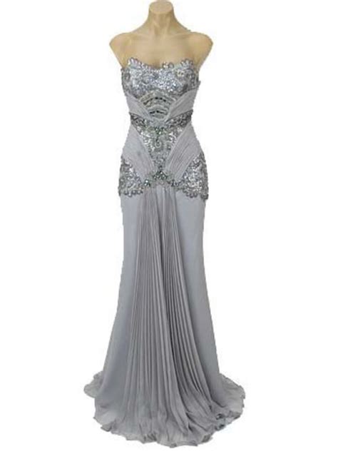 Vintage Style Evening Dresses Silver Old Hollywood Glamour Gown