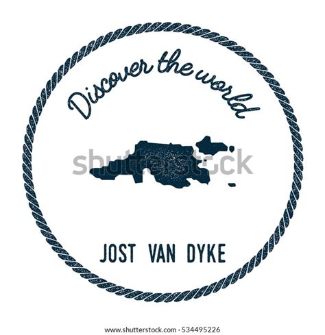 Jost Van Dyke Map Vintage Discover Stock Vector Royalty Free