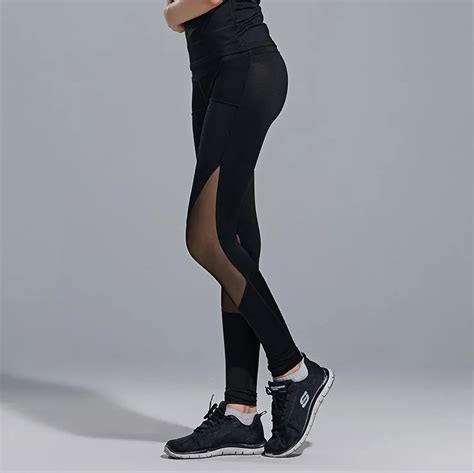 Vertvie Slim Mesh Yoga Pants Women Leggings Running Sports Jogging