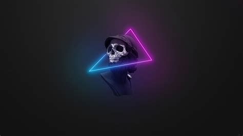 1366x768 Skull Neon Minimal Logo 5k 1366x768 Resolution Hd 4k