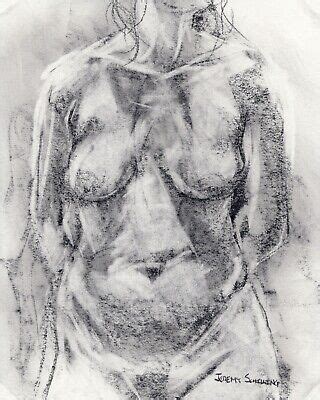 FEMALE NUDE FIGURE Original Graphite Drawing Naked Woman Vulnerable