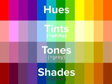 The Difference Between Shade Hue Tint And Tone In Color Theory Color