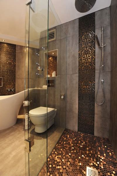 Penny tiles are great for the bathrooms. To da loos: 11 tile pattern ideas for your glass shower