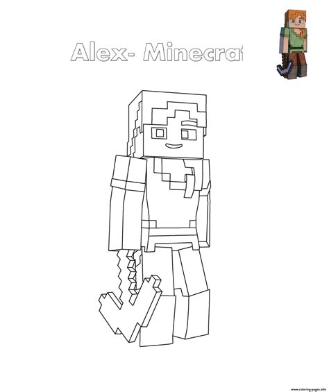 Minecraft Steve And Alex Coloring Pages