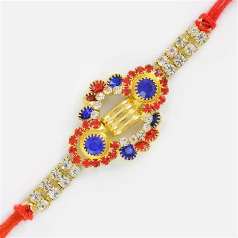 Send Unique Pattern Jewel Studded Beautiful Rakhi Online Buy Or Order